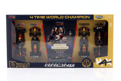 BURAGO RED BULL set F1 RB16B /RB18/RB19  4 time world champion Max Verstappen Diecast models