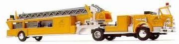 BUSCH US Fire Engine Ladder   Cabrio trailer Yellow Véhicules miniatures