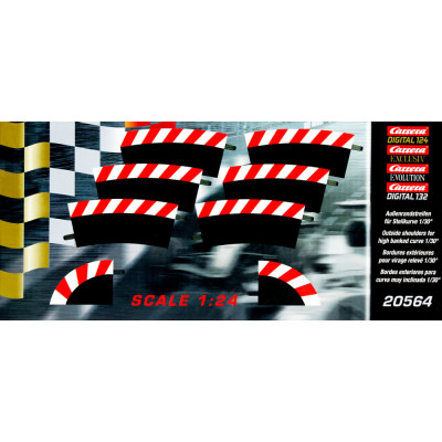 CARRERA EVOLUTION 121/132 Bordures  extérieures pour virages  relevés 1/30 (6) Slot racing