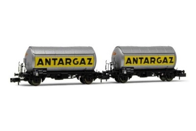 ARNOLD  set de 2 wagons à essieux citerne à gaz argent ANTARGAZ ep III/IV Trains
