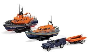 CORGI TOYS set of LIFEBOATS of the RNLI (limited edition) (2 boats and land-rover with trailer +inflatable boat) Toys