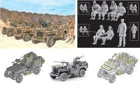 DRAGON plastic kit set of 3 jeep with figures and accessories 