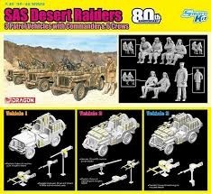 DRAGON plastic kit set of 3 jeep with figures and accessories 