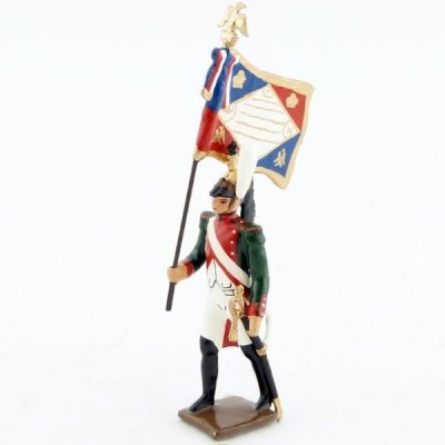 CBG figurine en plomb drapeau du 1er régiment de dragons (empire) (dragons rouges) Military