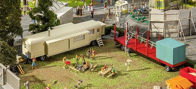 FALLER kit a construire de 2 remorques et caravane (pour cirque ou fête foraine)(colle non incluse) Véhicules miniatures