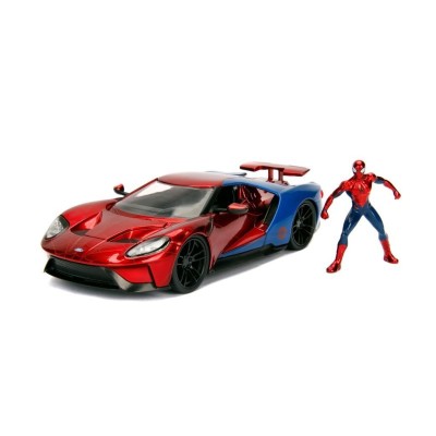 JADA diecast car 1/24 FORD GT w/SPIDERMAN figure Red Marvel 2017 Diecast models