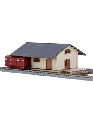 AZAR MODELS Halle marchandises OUEST (Ingrandes) (kit à construire en carton laser cut) Trains