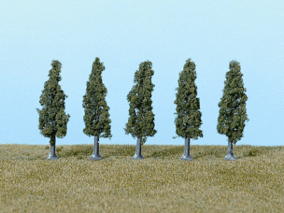 HEKI 6 black poplar trees  hight 5,5cm Decorations and landscapes