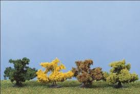 HEKI set de 8 buissons ou arbustes hauteur 4cm Decors et diorama