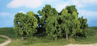HEKI set de 12  arbres feuillus (serie artmaster) hauteur 8-13cm Trains