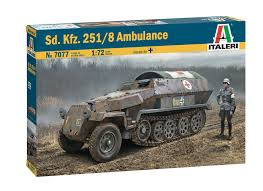 ITALERI armoured vehicle  ambulance SD .KFZ.251/8 (plastic kit cement and paints not included) Kits and landscapes
