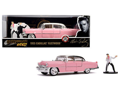 JADA HOLLYWOOD R Cadillac Fleetwood  pink with figure ELVIS PRESLEY Diecast models