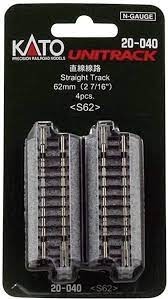 KATO set de 4 rails droits longueur 62mm Track and track accessories