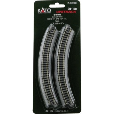 KATO set de 4 rails courbes R216 45° Track and track accessories