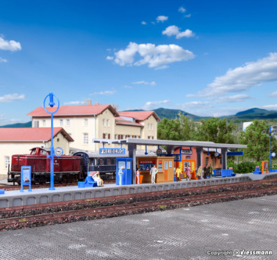 KIBRI set of Railway platform with accessories N scale