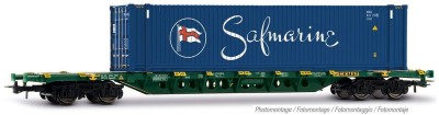JOUEF Wagon porte conteneur Sgnss vert avec conteneur 45' 