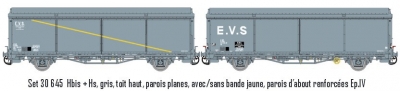 LS MODELS Coffret de 2 Wagons EVS toit haut Hbis+Hs SNCF epIV/V HO scale