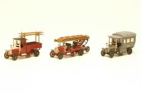 MÄRKLIN coffret 3 vehicules pompiers 1900 en métal Trains