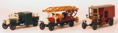 MÄRKLIN coffret 3 vehicules pompiers 1900 en métal Echelle HO