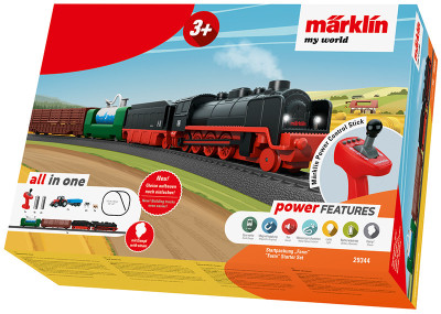 MÄRKLIN My World train set with steam locomotive , wagons and farm accessories included rail tracks and power system Junior range