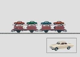 MÄRKLIN Coffret 2 wagons porte autos 2 niveaux/2essieux DB avec chargement 8 Ford Taunus 17M Trains