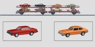 MÄRKLIN coffret wagon articulé porte autos DB avec chargement 8 Ford Granada et Capri 1980 HO scale