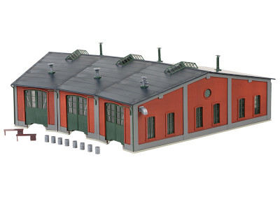 MARKLIN kit de construction pour remise à locomotives (3 voies) (s'adapte parfaitement aux plaques tournants MÄRKLIN ET TRIX en voie C) Batiments