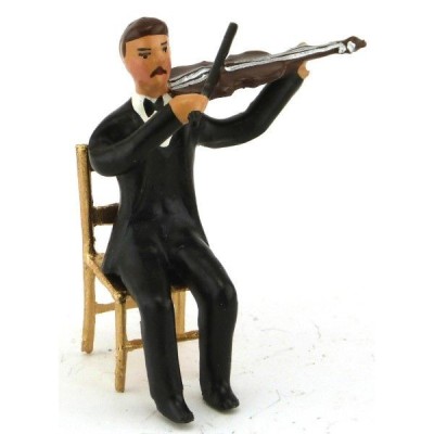CBG figurine en plomb musicien de l'orchestre assis jouant du violon Figurines Plombs