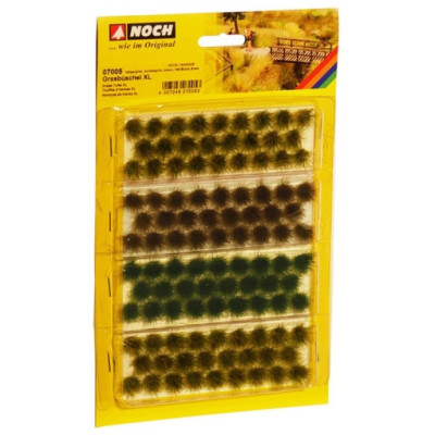 NOCH grand ensemble de touffes d'herbe 9mm de haut (104 pièces) (beige/ vert et vert-foncé /brun) Accessories
