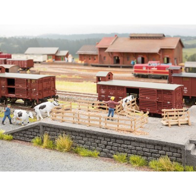 NOCH kit laser cut cattle loading bridges with gates HO scale