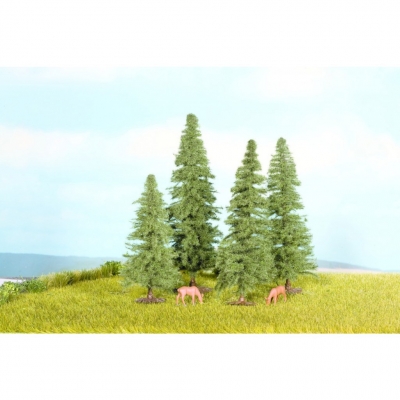 NOCH 4 fir trees 40/80mm Decorations and landscapes
