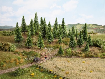 NOCH ensemble de 10 sapins modèles hauteur 16/19cm Decors et diorama