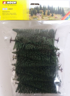 NOCH ensemble de 10 sapins modèles hauteur 16/19cm HO scale