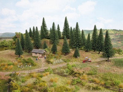 NOCH set de 10 sapins hauteur 5/14cm HO scale