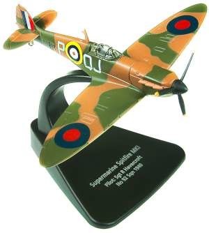 OXFORD avion en métal Supermarine Spitfire MKI pilote SGT R.Haverscot SQNn°92 1940 Véhicules miniatures