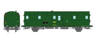 REE Fourgon OCEM 32 3feux SNCF ep IV tout vert (feux fonctionnels) région SUD OUEST HO scale