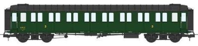 REE voiture métallisée ex PLM C8 n° 11797 vert 306 SNCF ep IIIa HO scale