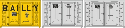 REE set de 3 containers CADRE 72 (1 Bailly et 2 gris) Accessoires