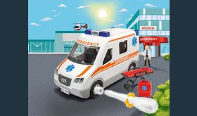 REVELL Junior Kit simple à monter et démonter Ambulance d'urgence avec piéces mobiles ,brancard et accessoires Les miniatures pour jouer