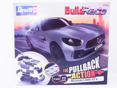 REVELL  Kit simple à assembler avec rétrofriction pour faire la course (dés 5 ans) Mercedes -AMG GT R grise Maquettes et figurines plastiques