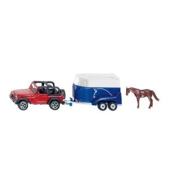 SIKU jeep with horses trailer Toys