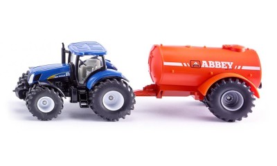 SIKUtractor with single axle vacuum tanker Diecast models to play