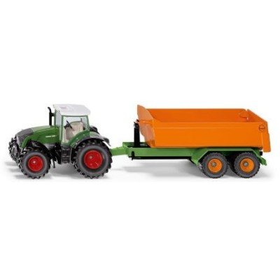 SIKU tractor Fendt with hooklift trailer and carriage (340x97x65mm) Toys
