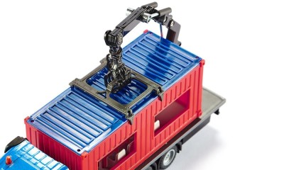 SIKU Truck with  construction container and  mobile crane Toys