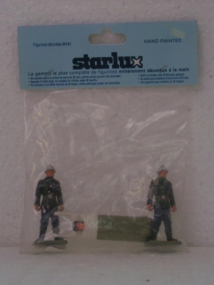 STARLUX Ensemble brancard et 2 pompiers ancien casque firemen Kits and plastic figures