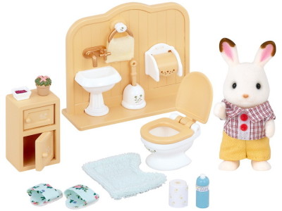 SYLVANIAN FAMILIES  Le frère lapin chocolat et les toilettes Jouet