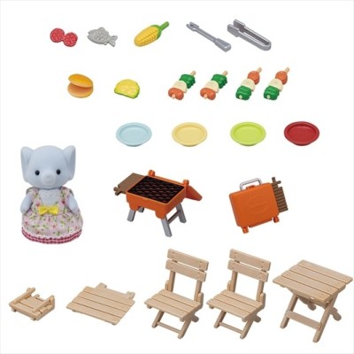 SYLVANIAN FAMILIES  BBQ picnic set elephant girl Sylvanian Families