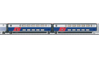 TRIX set de 2 voitures complémentaires pour TGV 2 étages Euroduplex ( 2 voitures de 1ere classe R2+R3) SNCF ep VI (serie limitée) Echelle HO