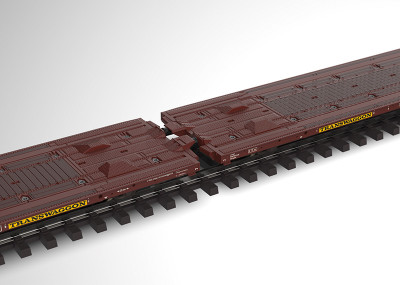 TRIX couplage de wagons plats Laads TWA ep VI (chargé de 4 VW Crafter) Echelle HO