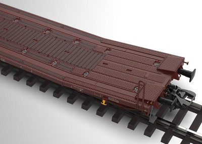 TRIX couplage de wagons plats Laads TWA ep VI (chargé de 4 VW Crafter) Echelle HO